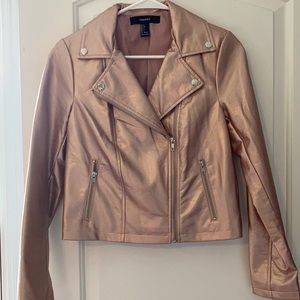 Pink faux leather jacket! Forever 21